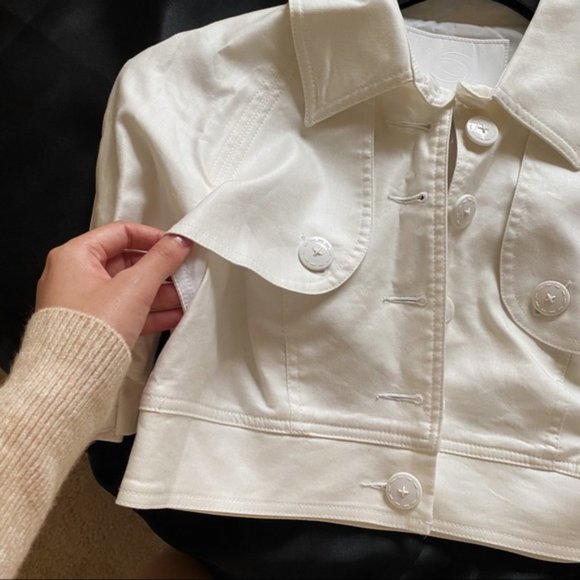 NWT Bebe White Crop Top Jacket 8 - Picture 3 of 9